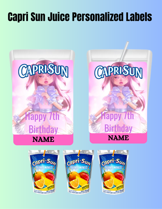 Dress to Impress Capri Sun Labels – Printable - Personalized- Party Favor