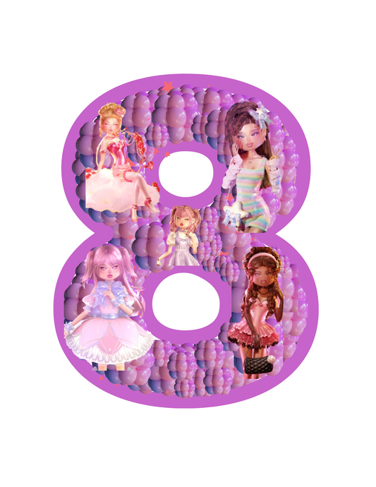 Dress to Impress Number 8  Cake Topper | Digital | Party Supplies | Instant Download