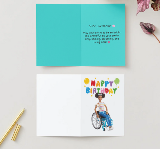 Doll Printable Birthday Card | Foldable | Instant Download | Digital